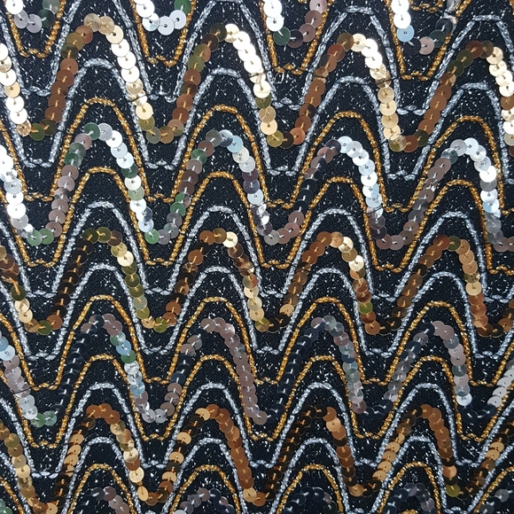 M BEAUTIFUL VINTAGE TEDDI OF CALIFORNIA GOLD SEQUIN OPEN FRONT DRESSY JACKET - Picture 4 of 6